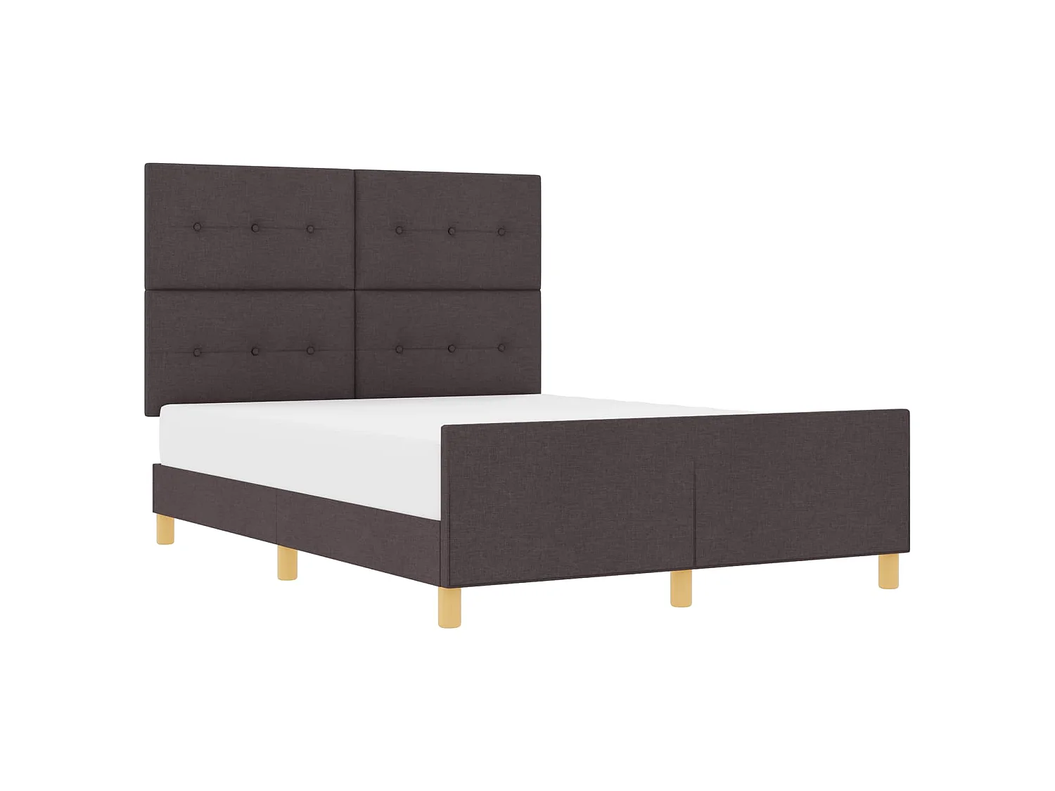 Cadre de lit avec tête de lit Marron foncé 140 x 200 cm tissu