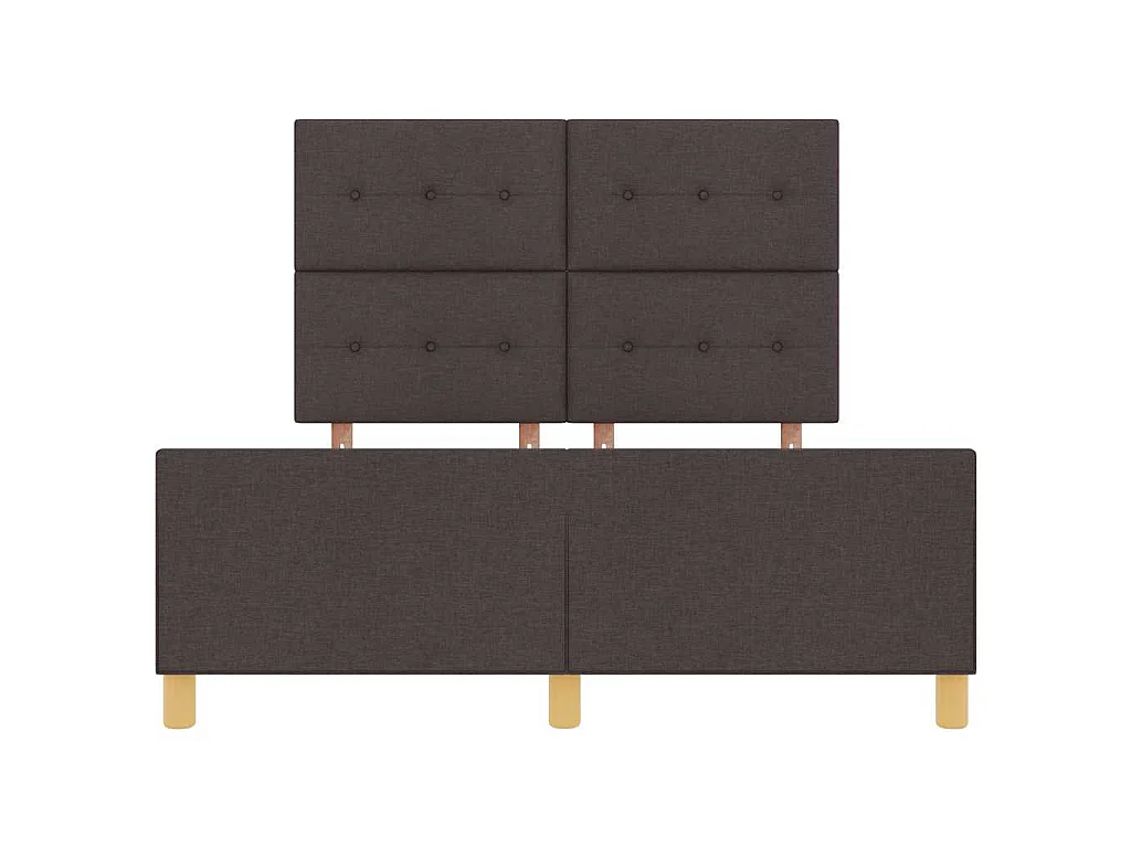 Cadre de lit avec tête de lit Marron foncé 140 x 200 cm tissu