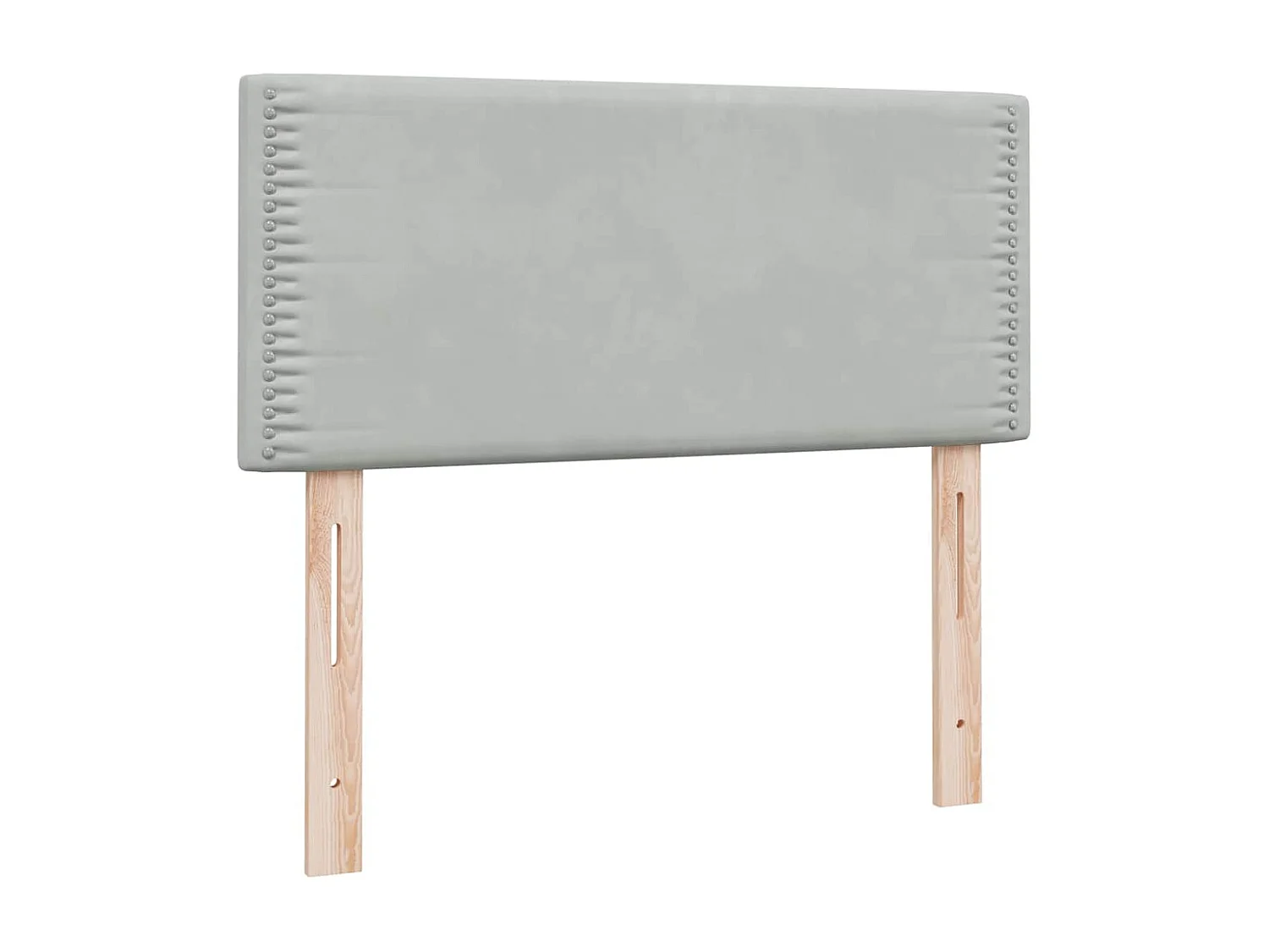 Sommier à lattes de lit et matelas gris clair 90x220 cm velours