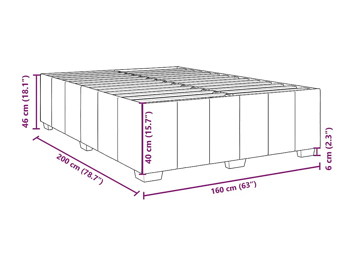 Bettgestell ohne Matratze Schwarz 160x200 cm Stoff