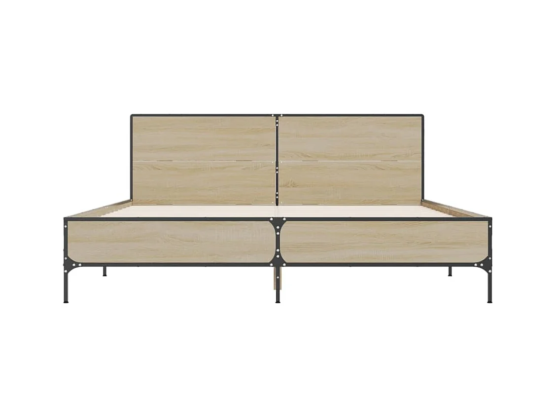 Cadre de lit sans matelas chêne sonoma 140x190 cm