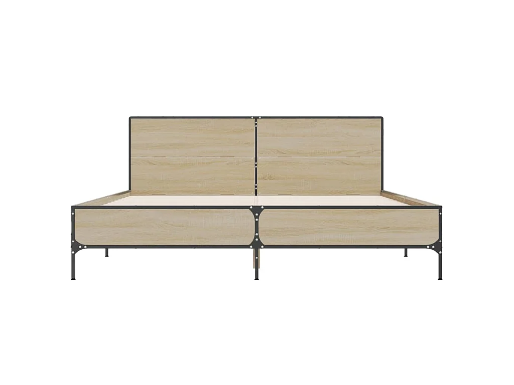 Cadre de lit sans matelas chêne sonoma 140x190 cm