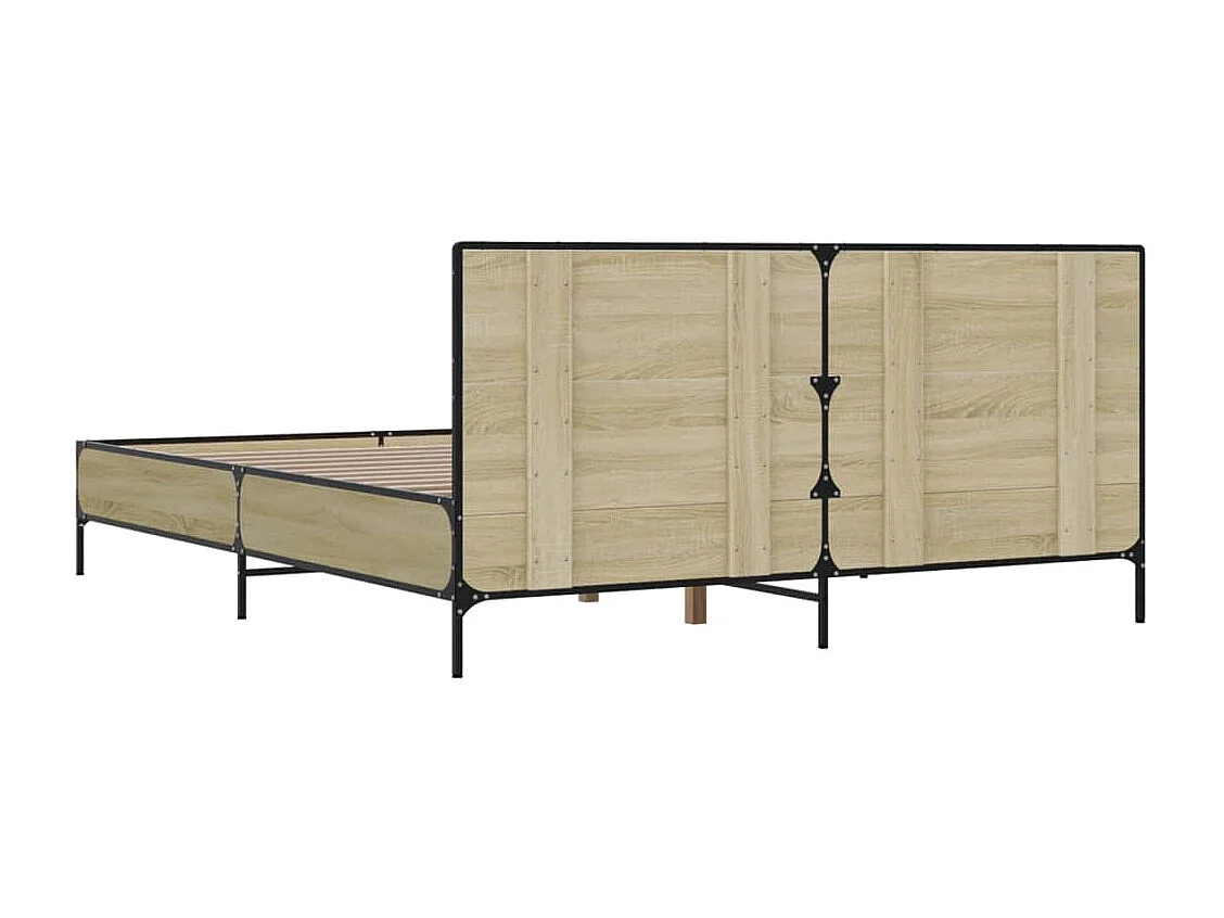 Cadre de lit sans matelas chêne sonoma 140x190 cm