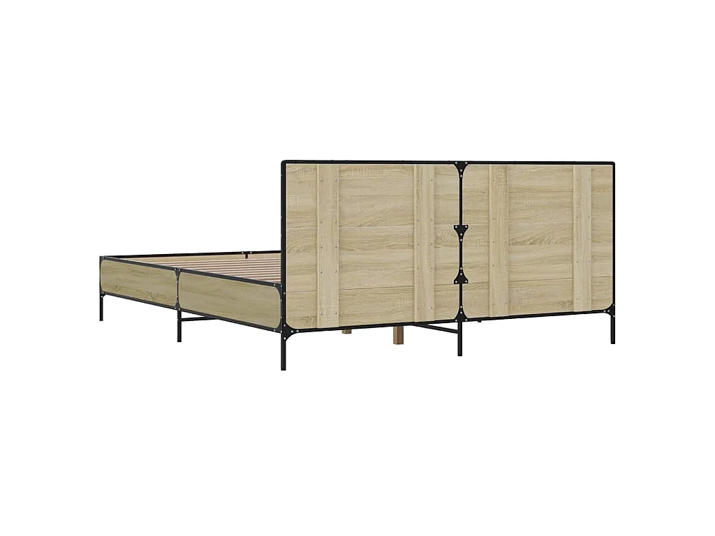 Bettgestell Sonoma-Eiche 140x190 cm Holzwerkstoff und Metall