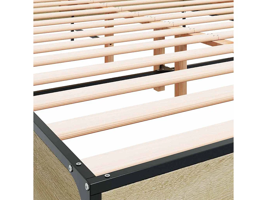 Bettgestell Sonoma-Eiche 140x190 cm Holzwerkstoff und Metall