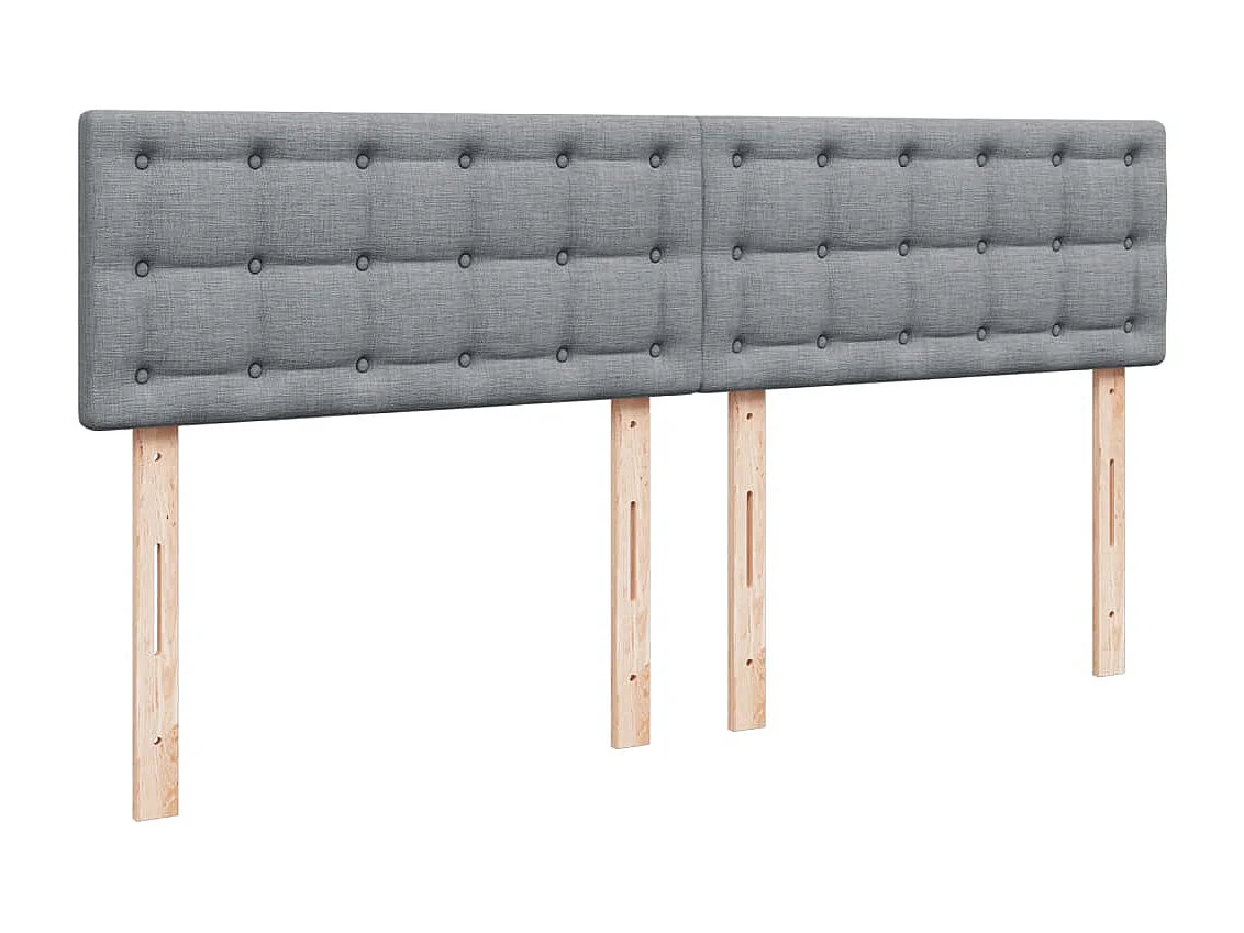 Cama box spring con colchón tela gris claro 180x200 cm