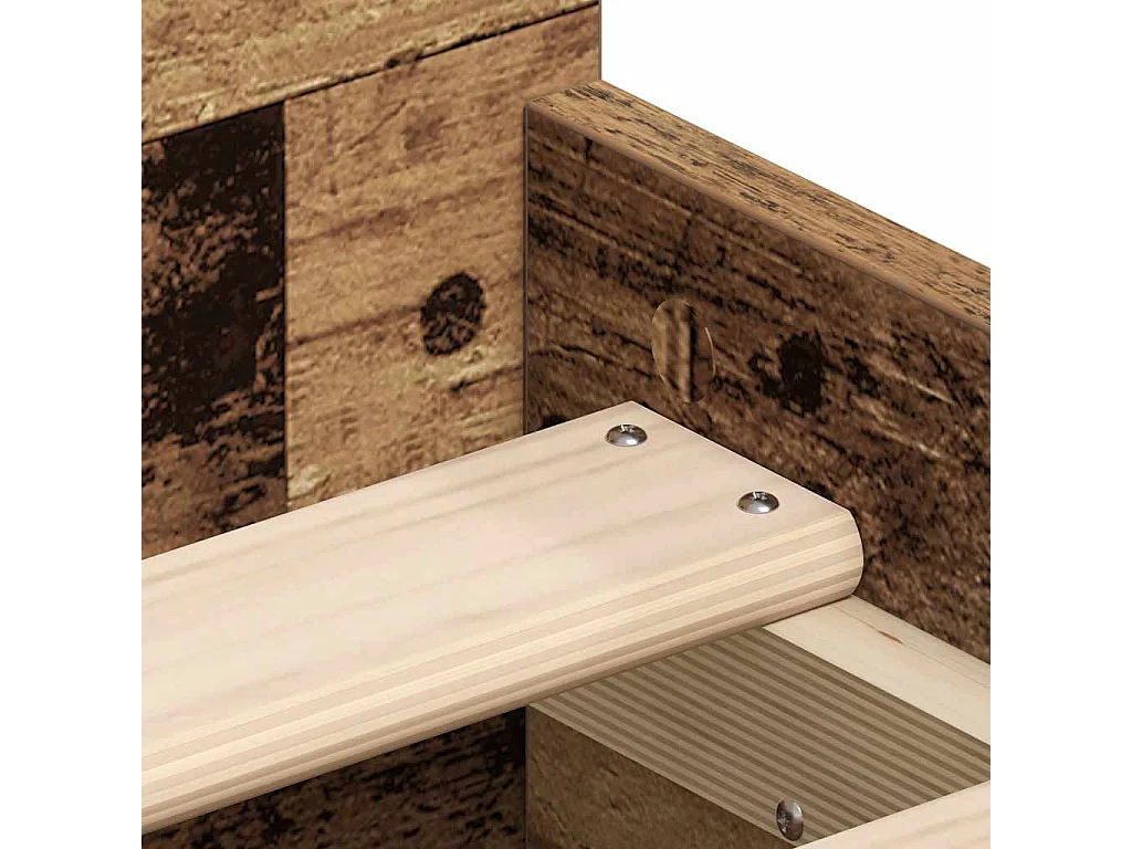 Cadre de lit sans matelas vieux bois 90x190 cm bois ingénierie