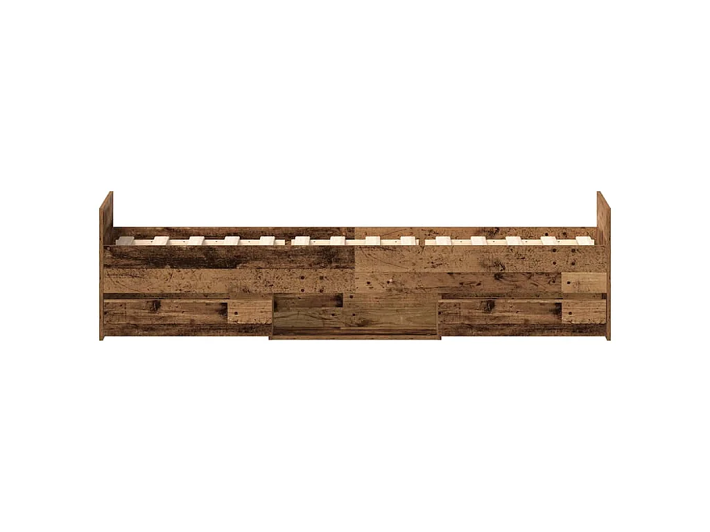 Cadre de lit sans matelas vieux bois 90x190 cm bois ingénierie