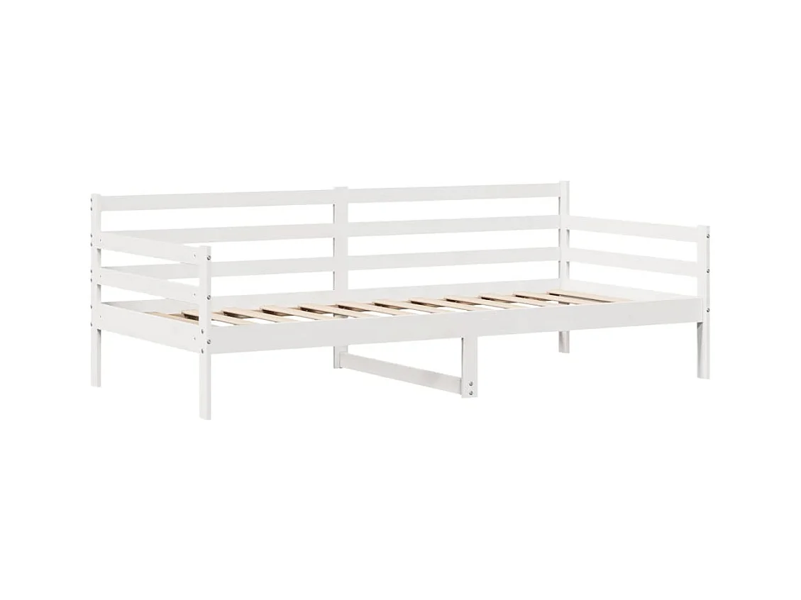 Lit de jour et tiroirs sans matelas blanc 90x200 cm bois massif