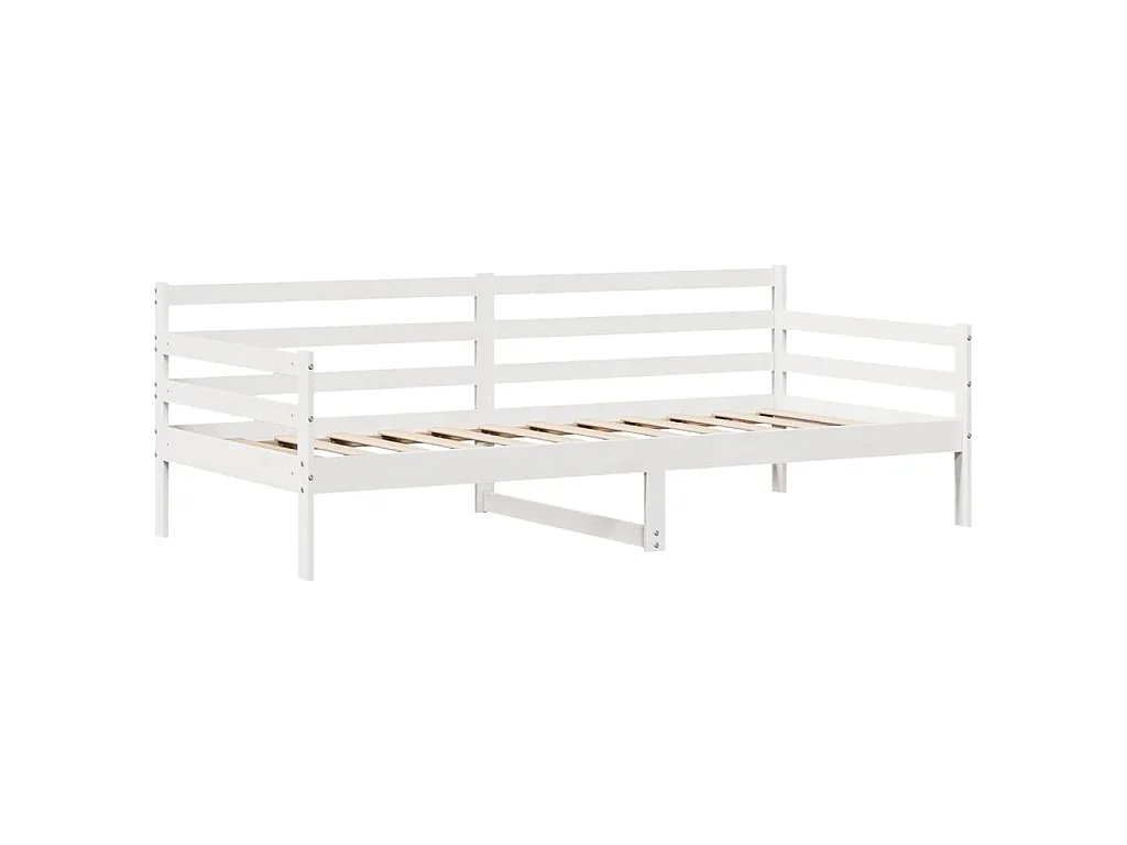 Dormeuse con Cassetti Bianco 90x200 cm Legno Massello di Pino