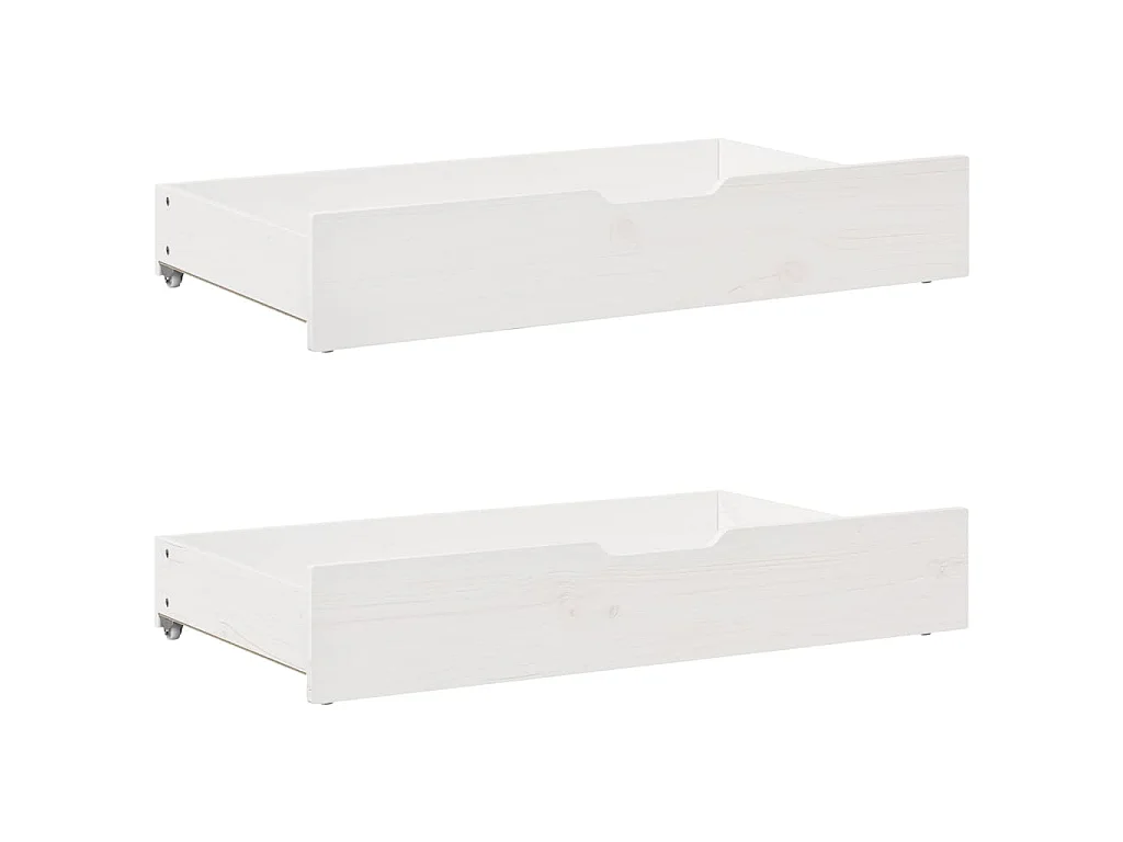 Dormeuse con Cassetti Bianco 90x200 cm Legno Massello di Pino