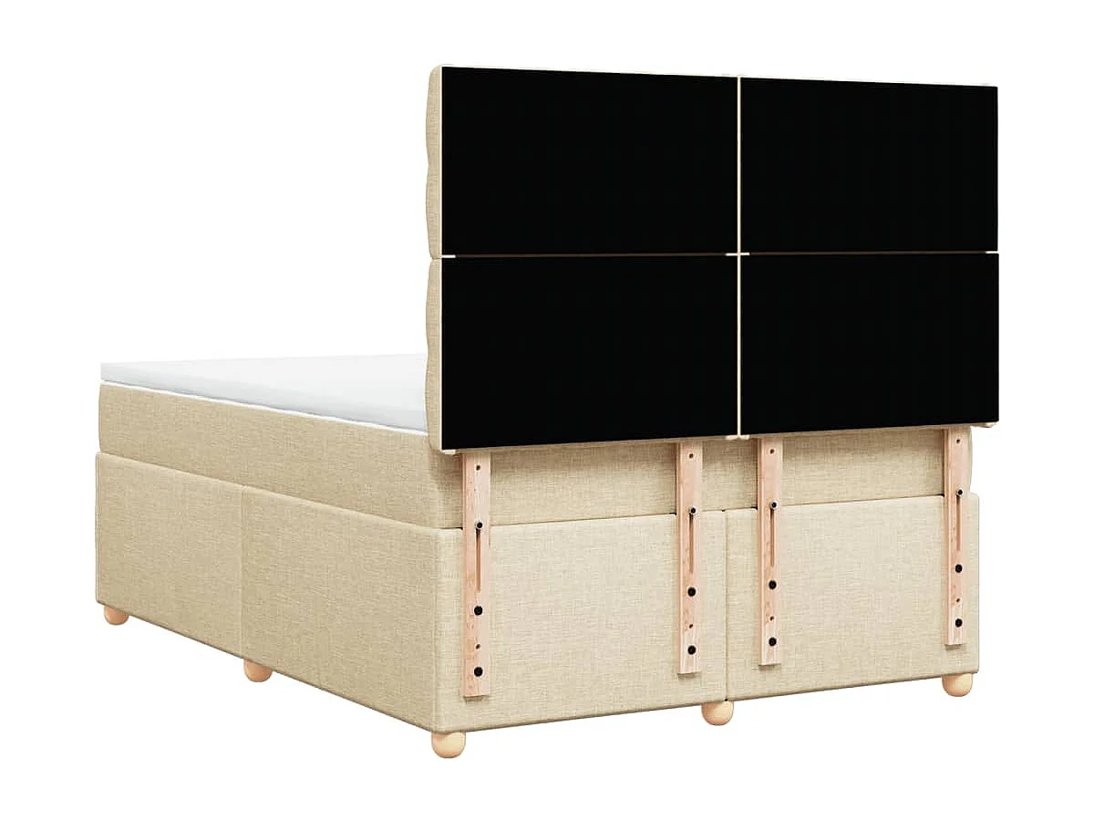 Giroletto a Molle con Materasso Crema 140x200 cm in Tessuto