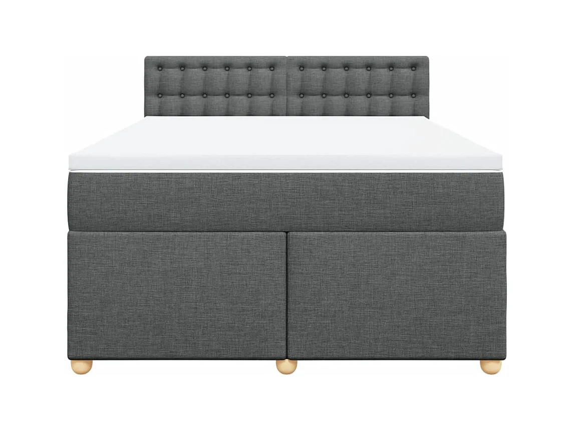 Giroletto a Molle con Materasso Grigio Scuro 140x190 cm Tessuto