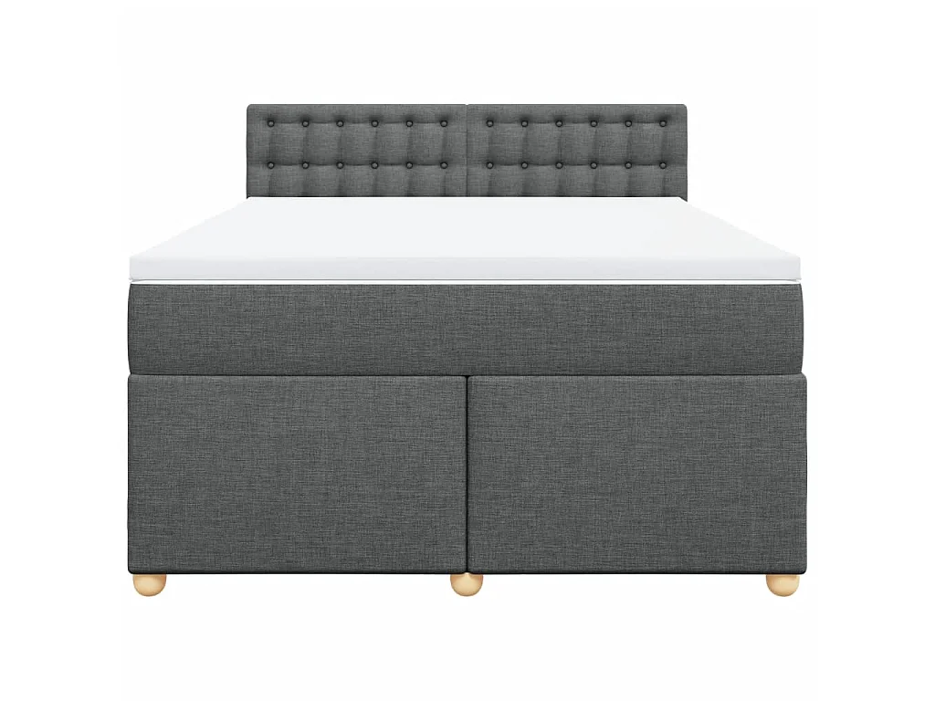 Giroletto a Molle con Materasso Grigio Scuro 140x190 cm Tessuto