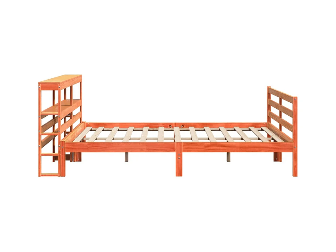 Cadre de lit sans matelas cire marron 180x200cm bois pin massif