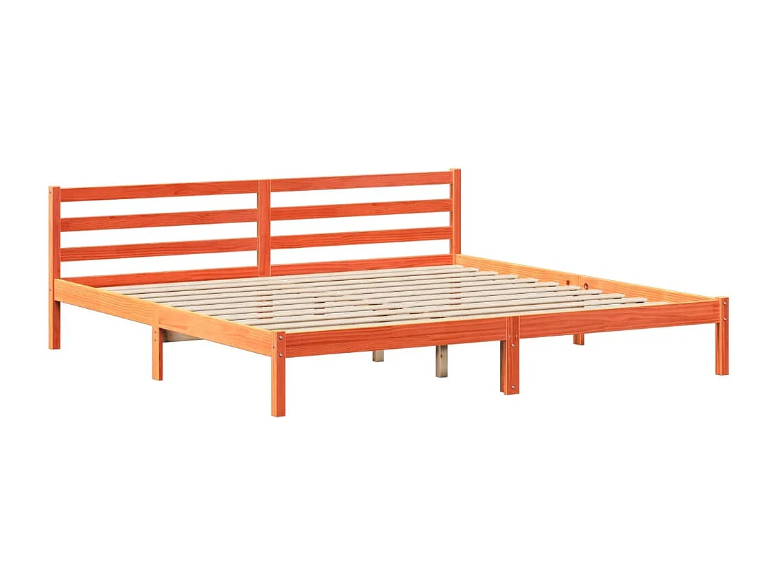 Bedframe zonder matras massief grenenhout wasbruin 180x200 cm