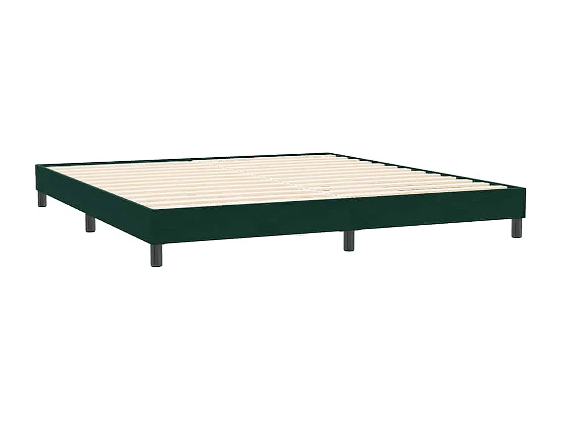 Boxspring met matras fluweel donkergroen 180x220 cm