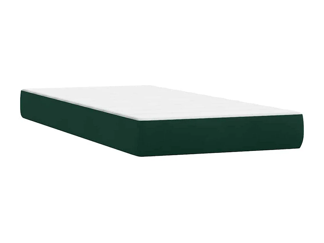 Cama box spring con colchón terciopelo verde oscuro 180x220 cm