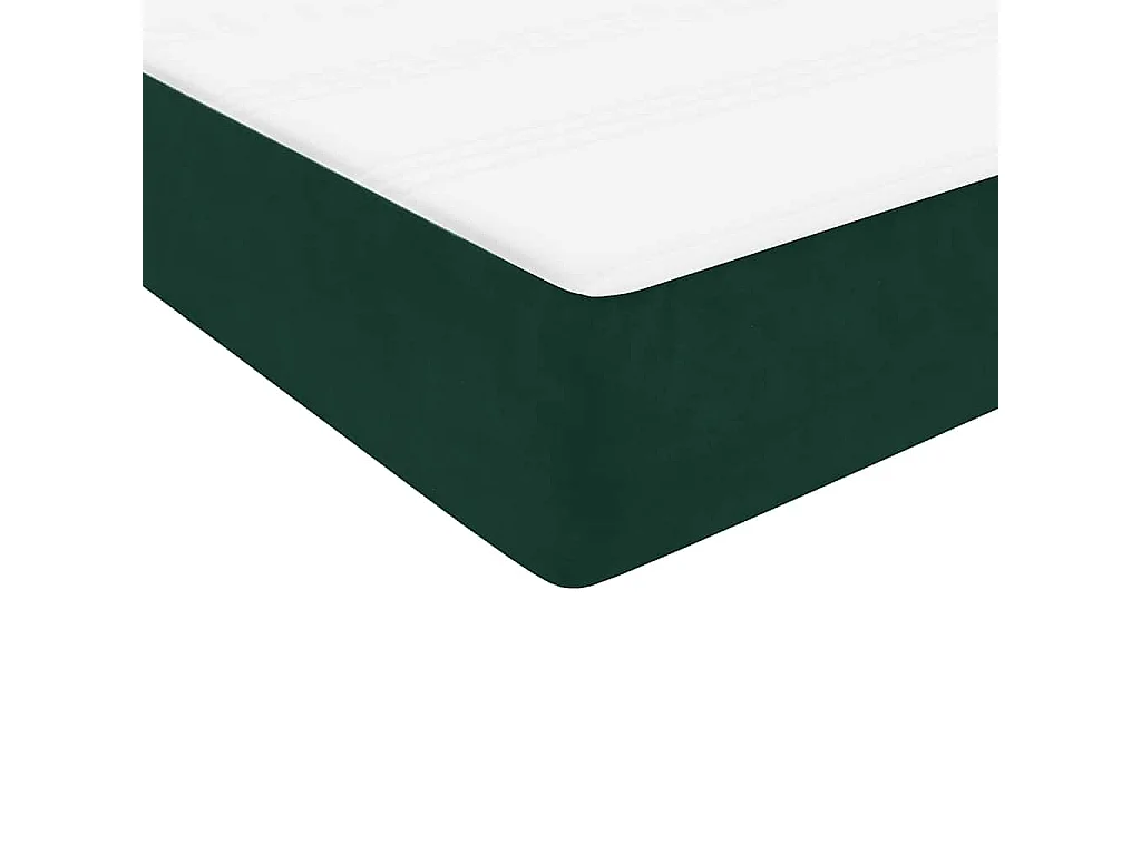 Cama box spring con colchón terciopelo verde oscuro 180x220 cm