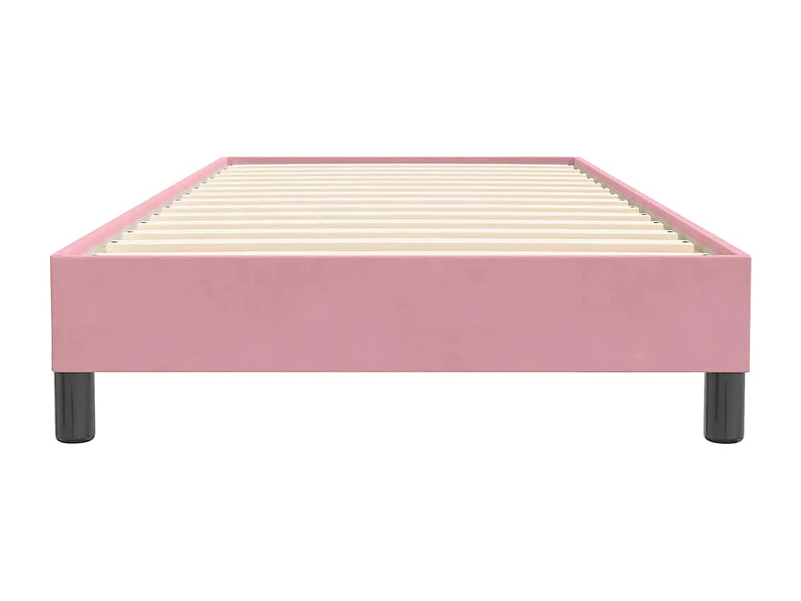 Sommier à lattes de lit sans matelas rose 90x220 cm velours