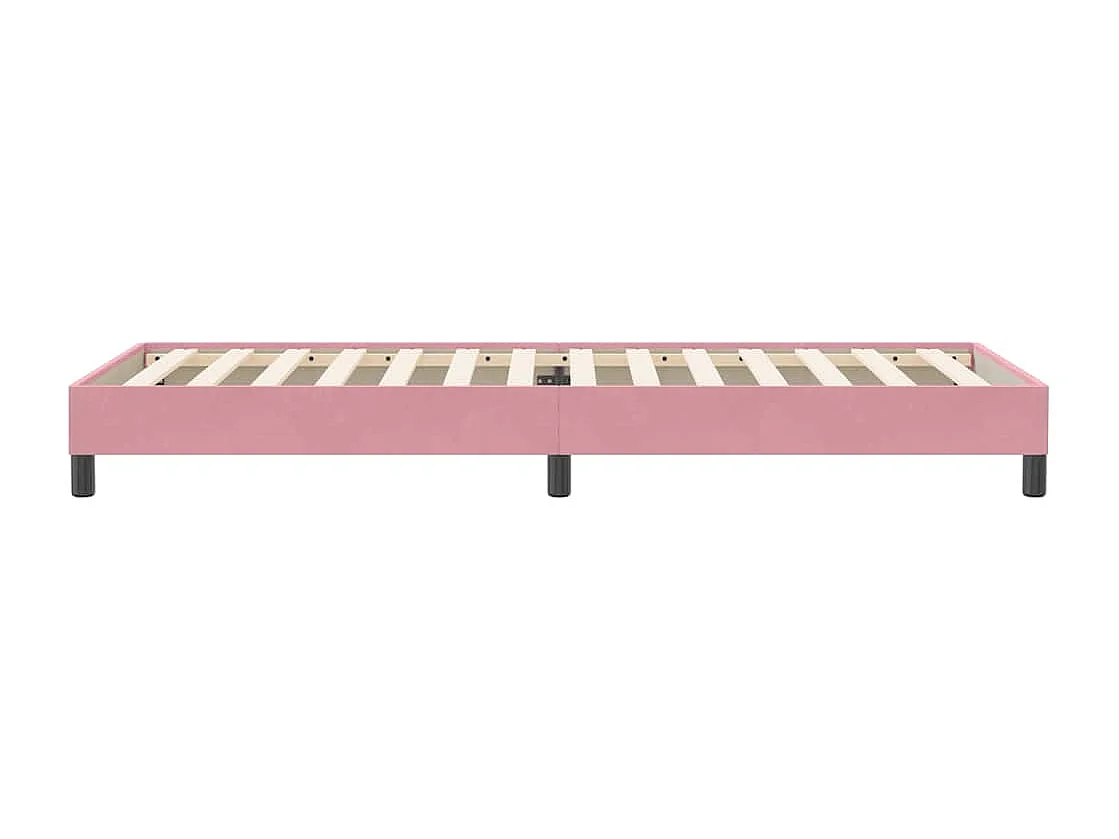 Sommier à lattes de lit sans matelas rose 90x220 cm velours