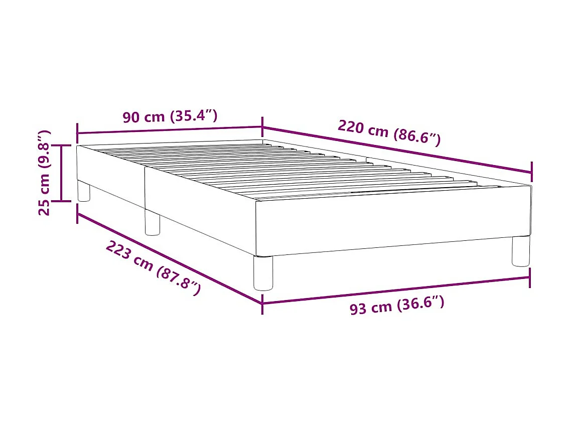 Boxspringbett ohne Matratze Rosa 90x220 cm Samt
