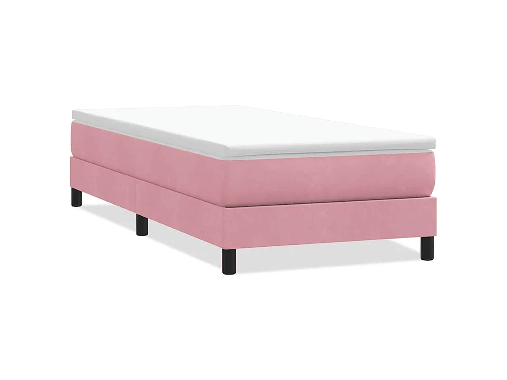 Sommier à lattes de lit sans matelas rose 90x220 cm velours