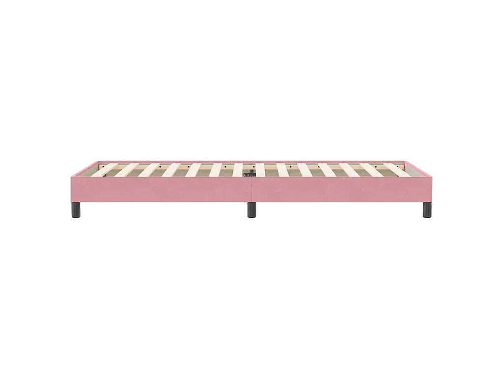 Sommier à lattes de lit sans matelas rose 90x220 cm velours