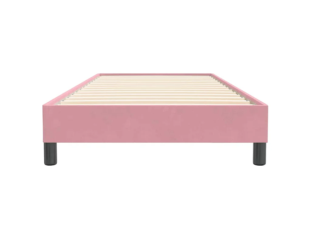 Sommier à lattes de lit sans matelas rose 90x220 cm velours