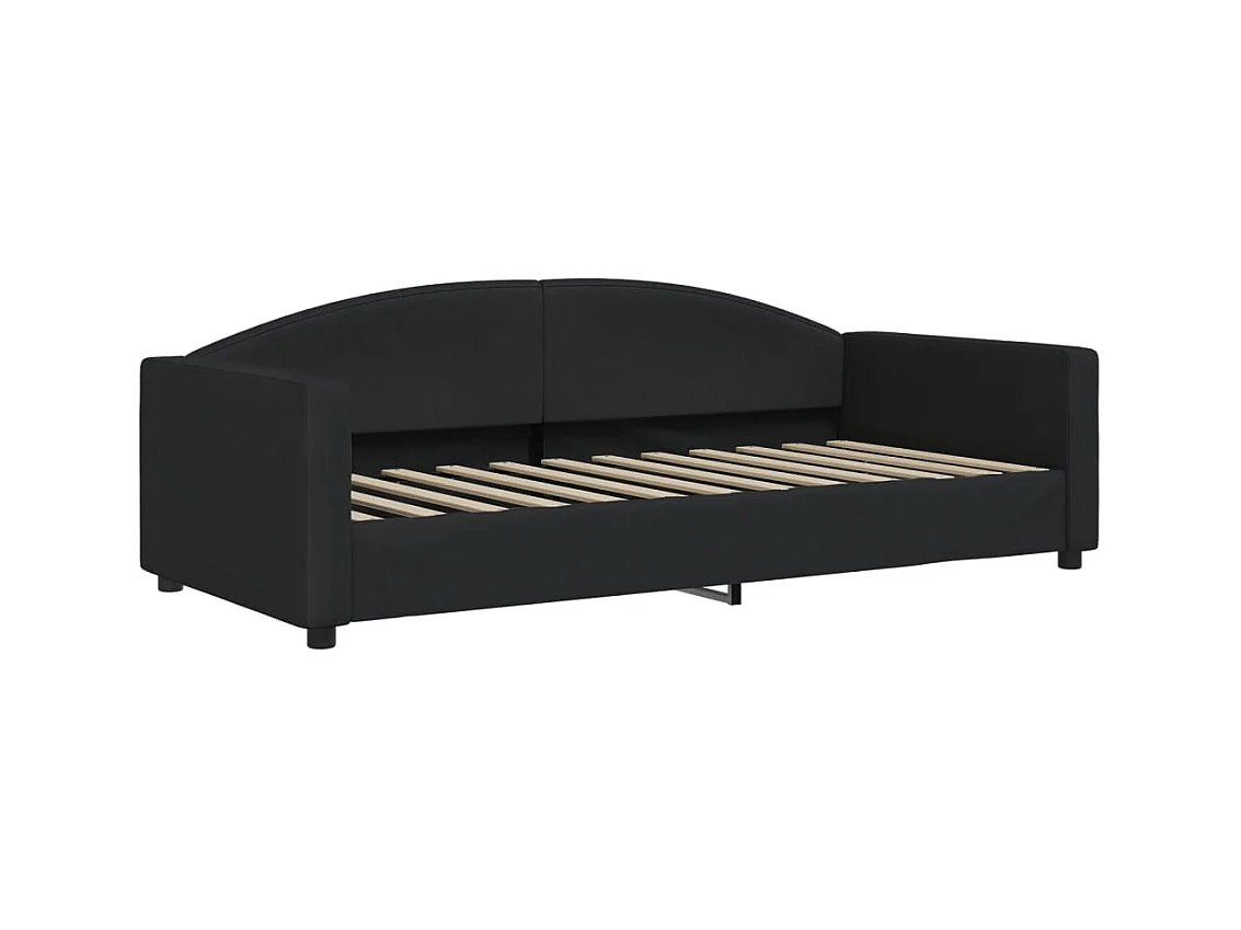 Slaapbank met onderschuifbed en lades 90x190 cm stof zwart