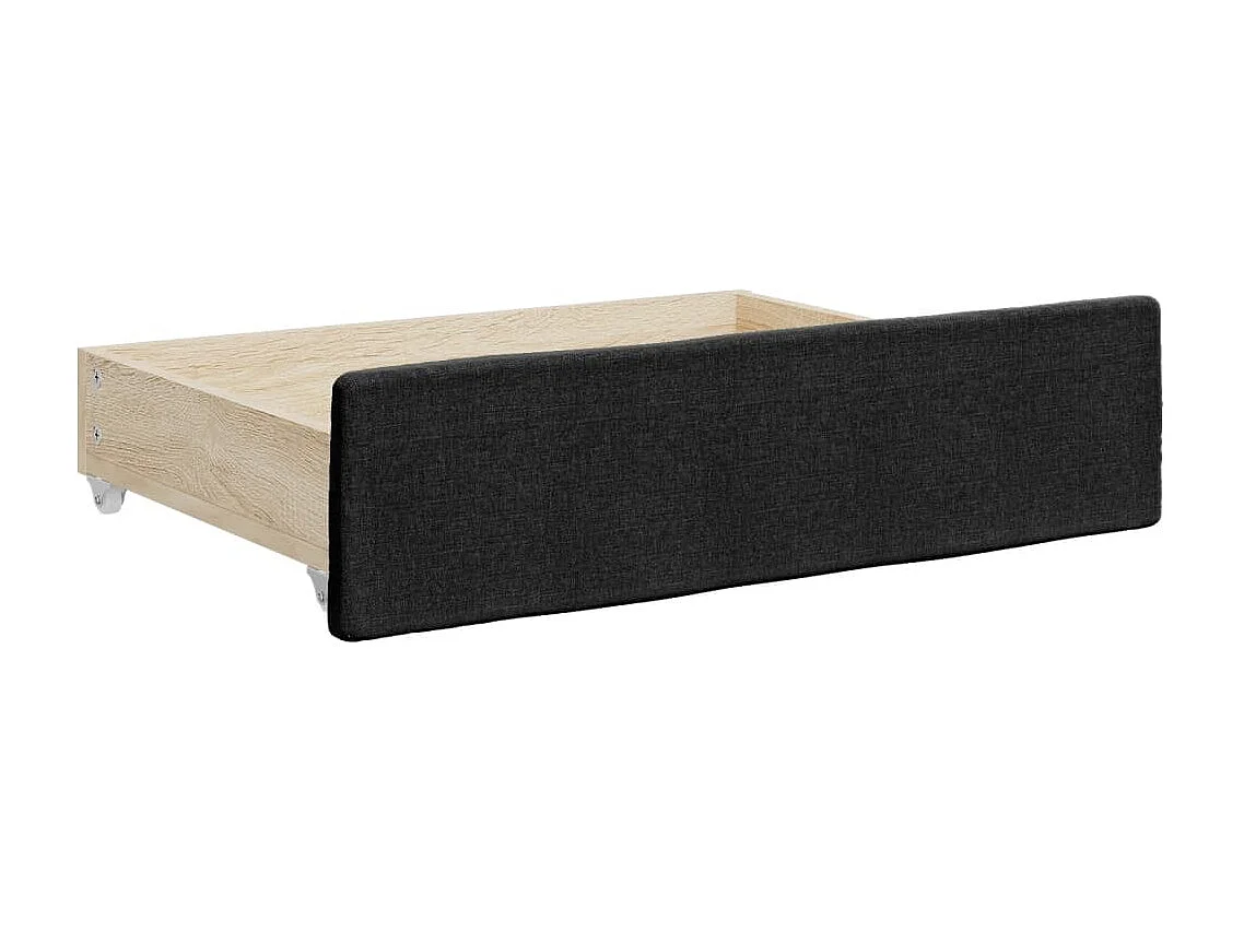 Tagesbett Ausziehbar mit Schubladen Schwarz 90x190 cm Stoff