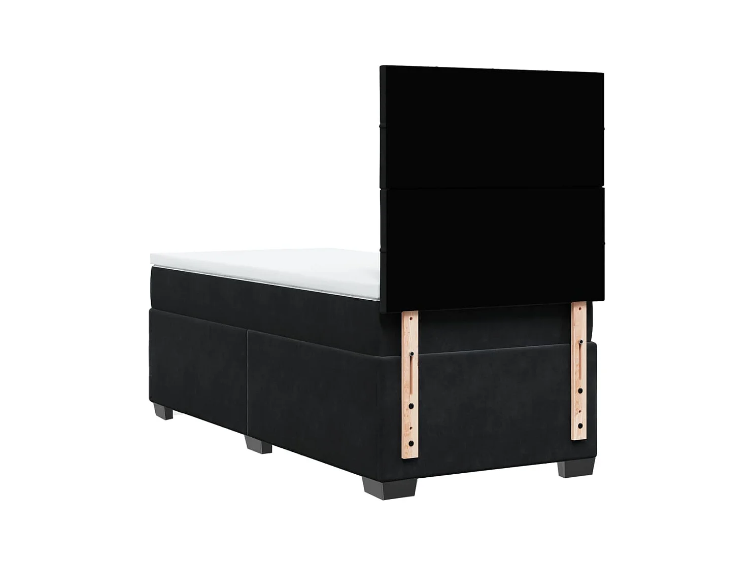 Boxspringbett mit Matratze Schwarz 100x200 cm Samt