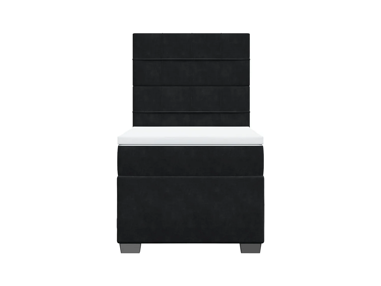 Boxspringbett mit Matratze Schwarz 100x200 cm Samt