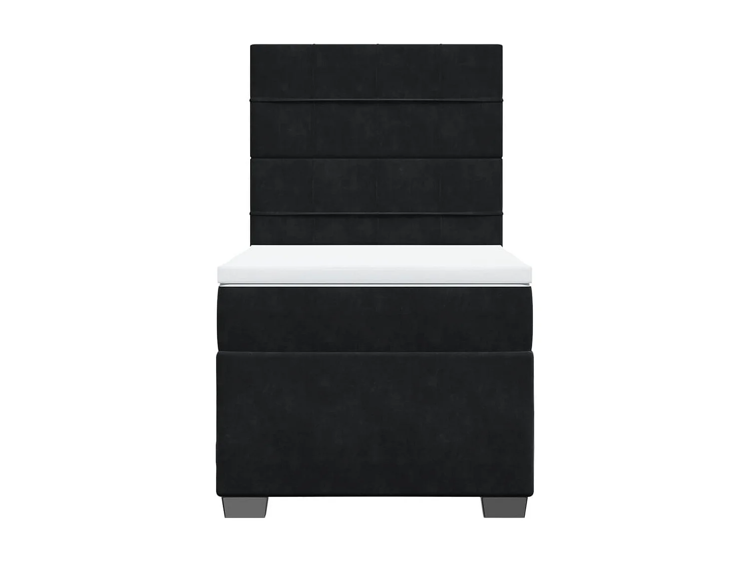 Boxspringbett mit Matratze Schwarz 100x200 cm Samt