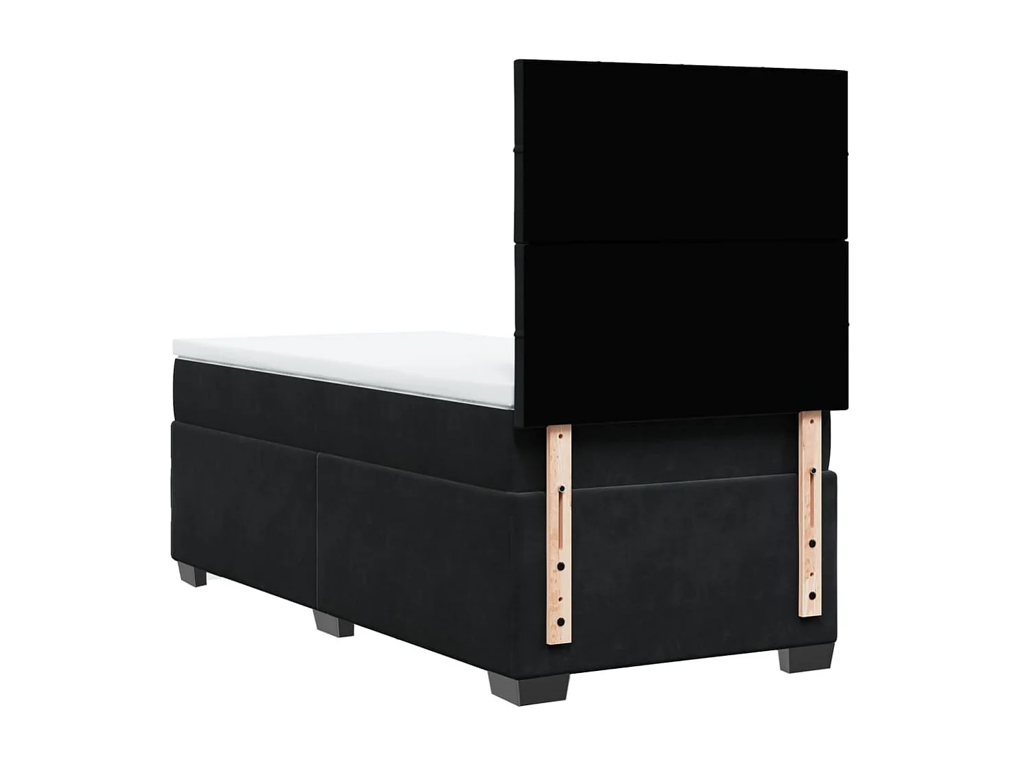 Boxspringbett mit Matratze Schwarz 100x200 cm Samt