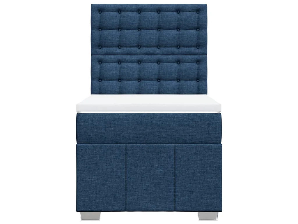 Boxspring met matras stof blauw 100x200 cm