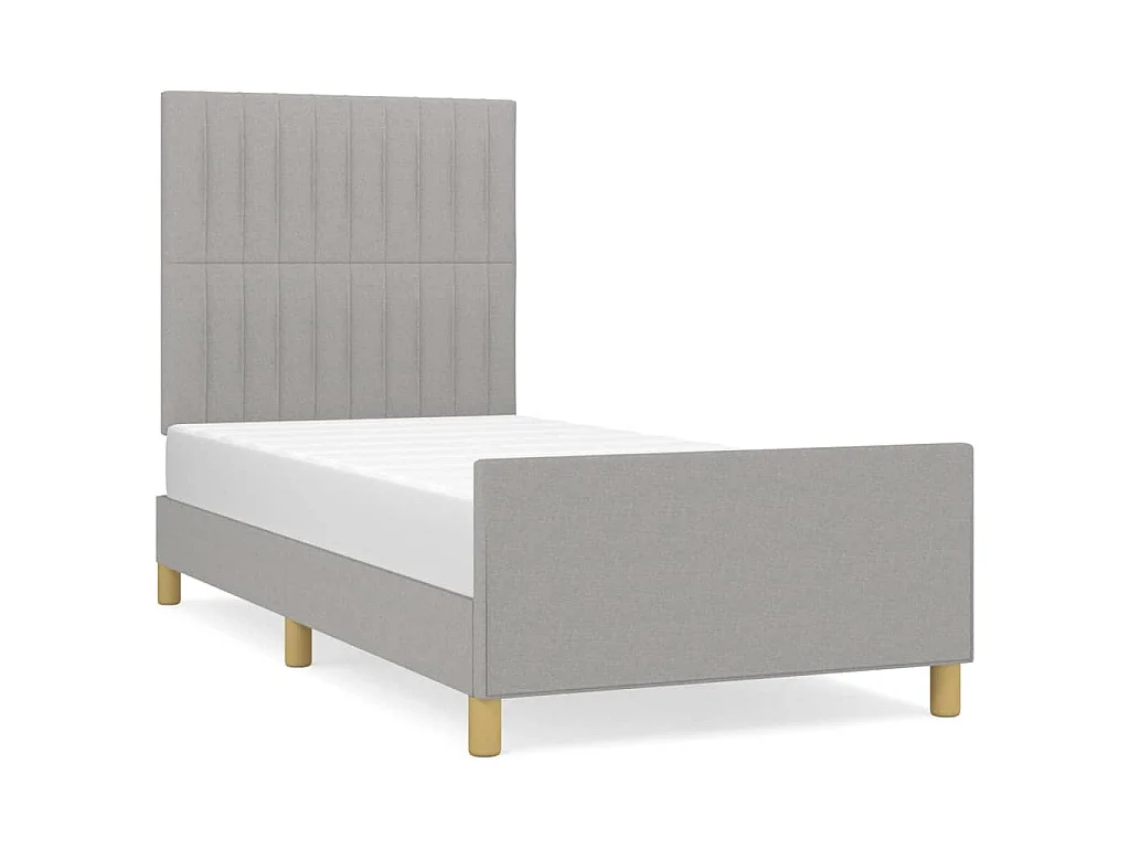 Giroletto senza Materasso Grigio Chiaro 90x200 cm Tessuto