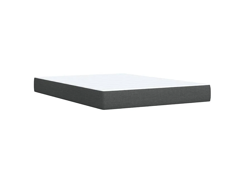 Cama box spring con colchón tela gris oscuro 140x190 cm