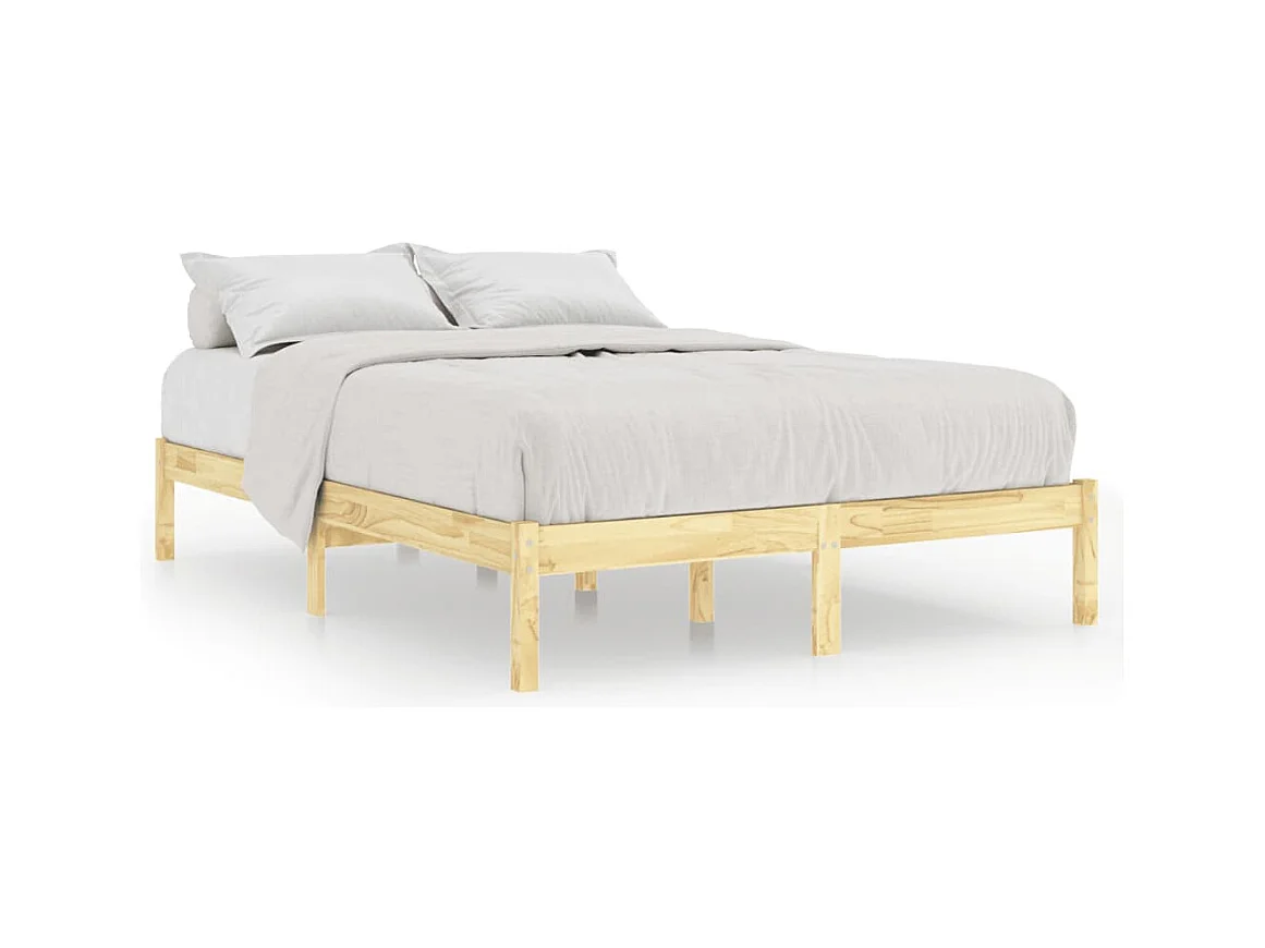 Cadre de lit sans matelas bois massif 140x190 cm