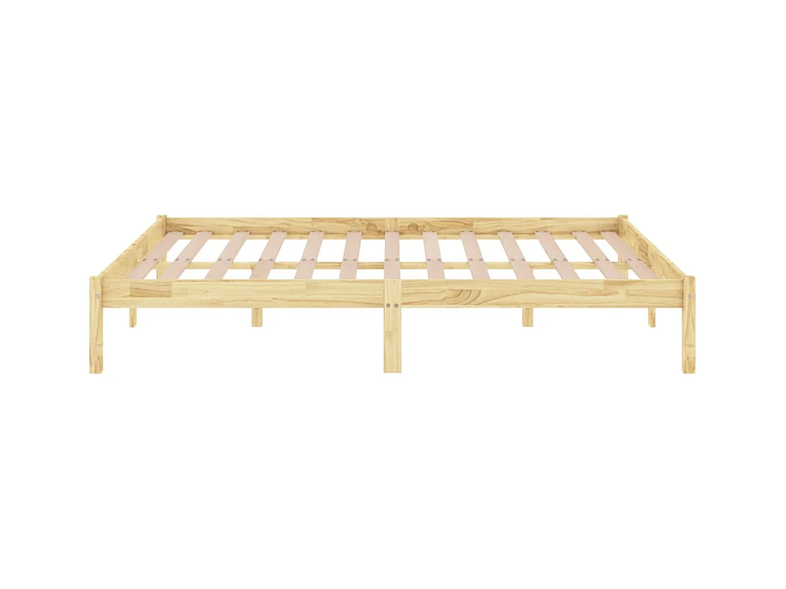 Cadre de lit sans matelas bois massif 140x190 cm