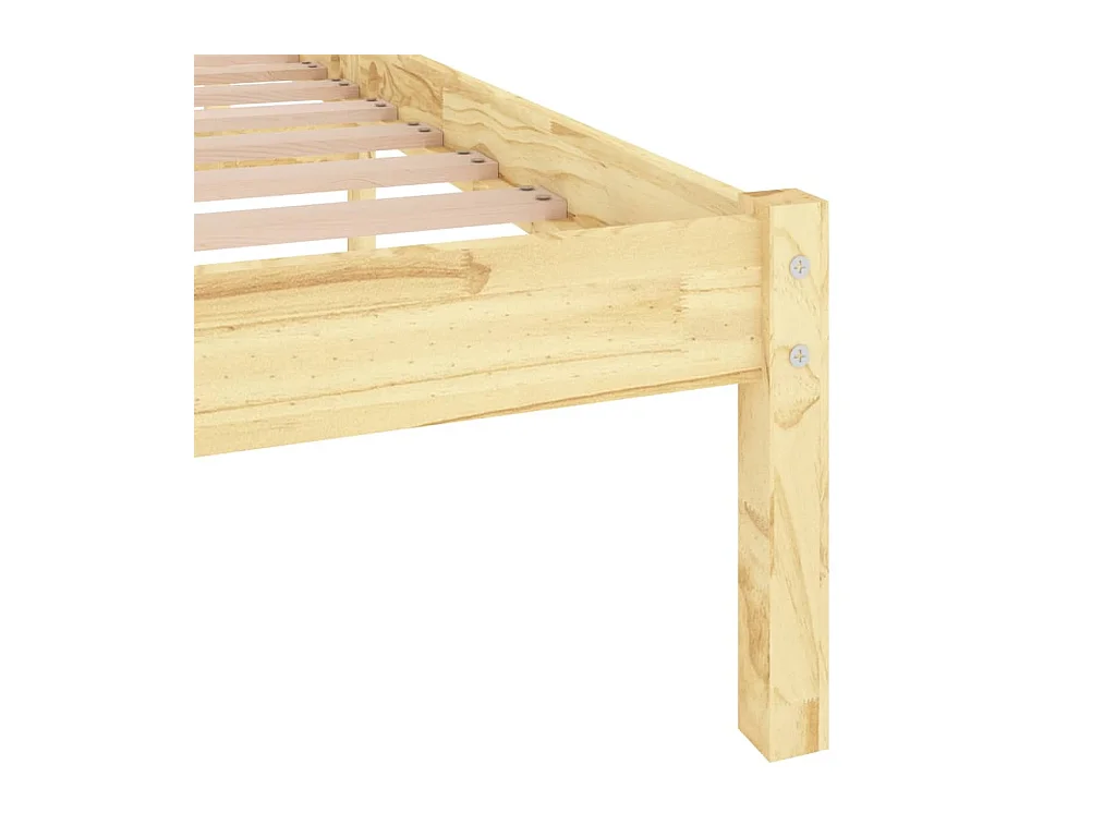 Cadre de lit sans matelas bois massif 140x190 cm