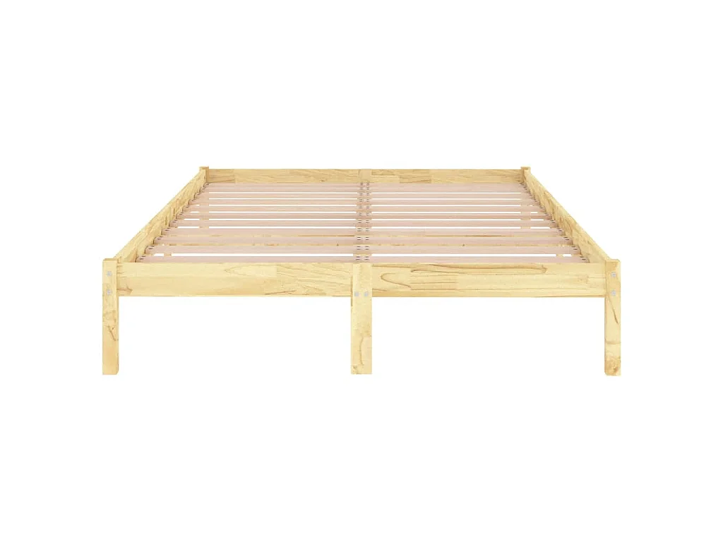 Cadre de lit sans matelas bois massif 140x190 cm