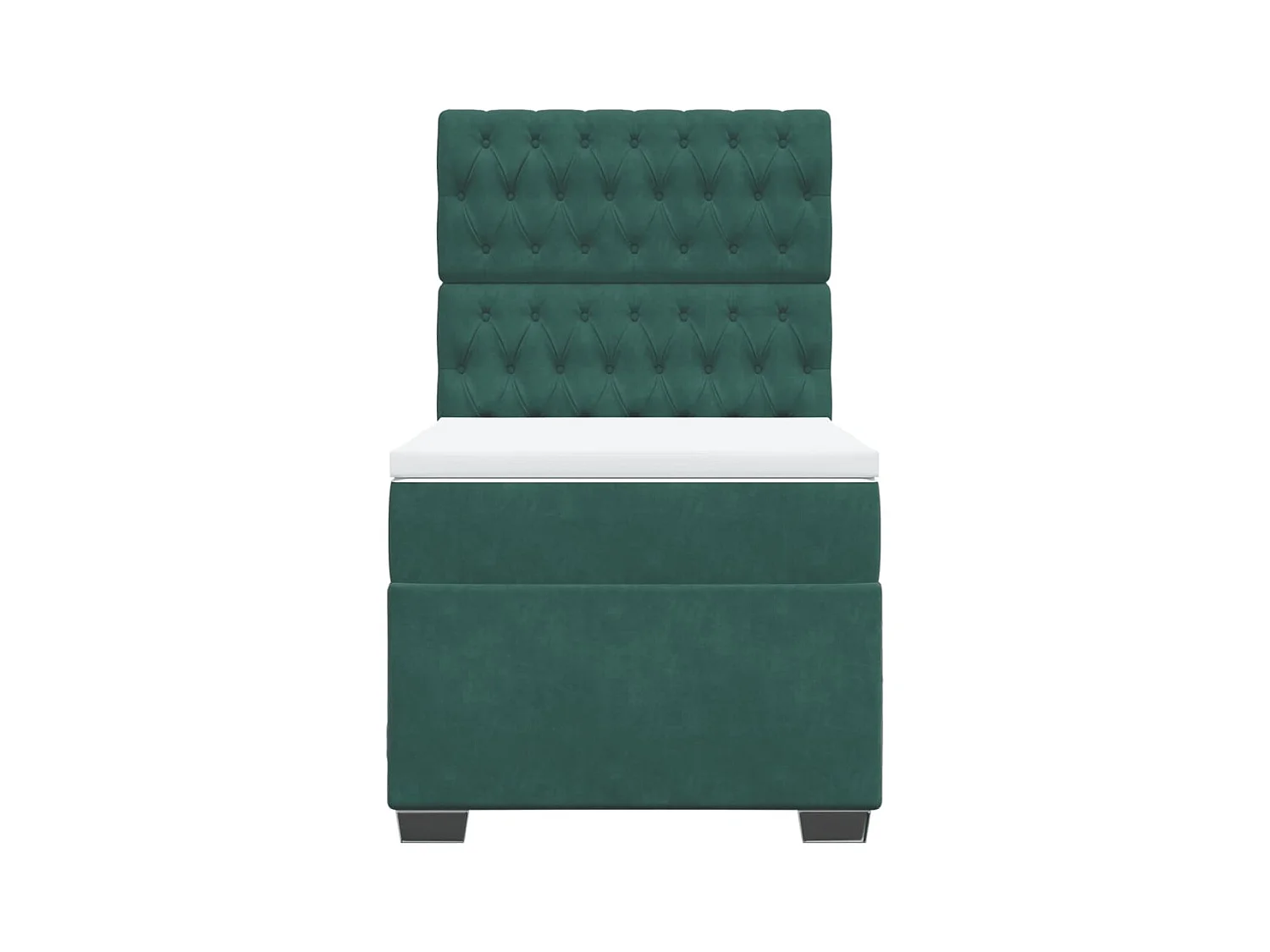 Boxspringbett mit Matratze Dunkelgrün 90x190 cm Samt