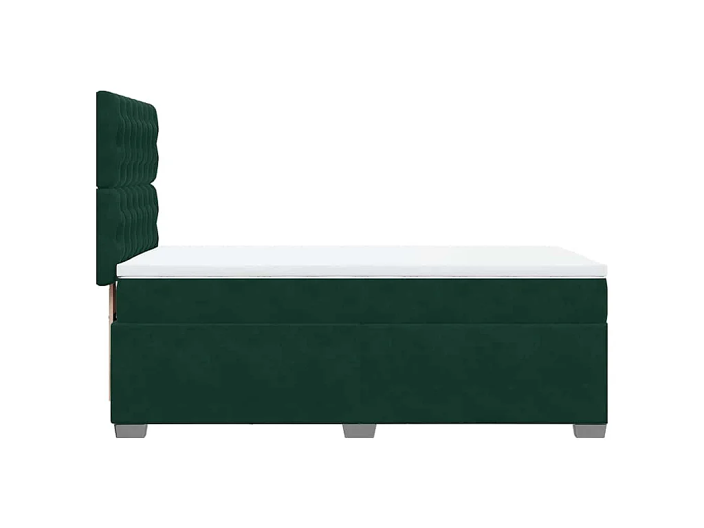 Boxspring met matras fluweel donkergroen 90x190 cm