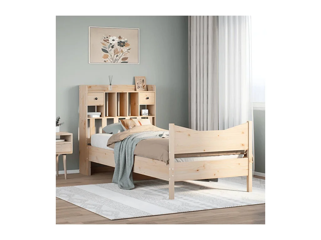 Cadre de lit sans matelas 90x200 cm bois de pin massif