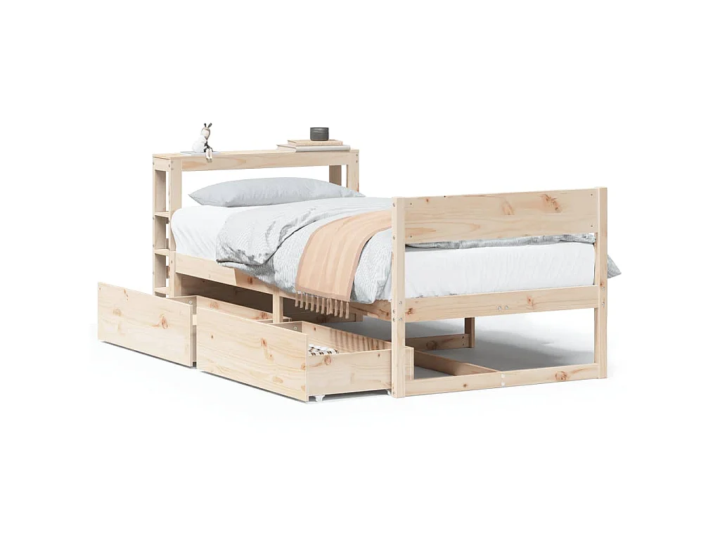 Cama sem colchão 90x200 cm madeira de pinho maciça