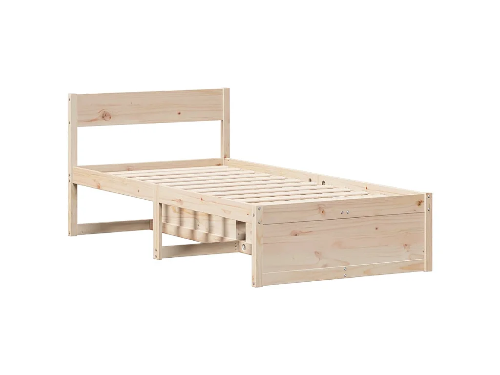 Cama sem colchão 90x200 cm madeira de pinho maciça