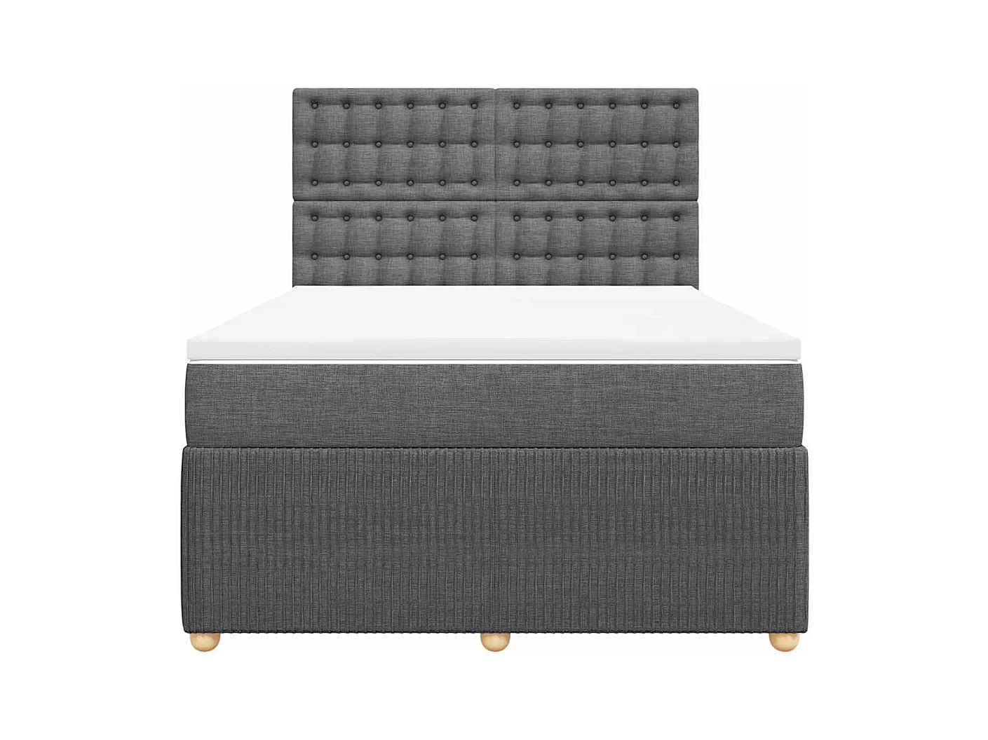 Sommier à lattes de lit avec matelas Gris foncé 140x190cm Tissu