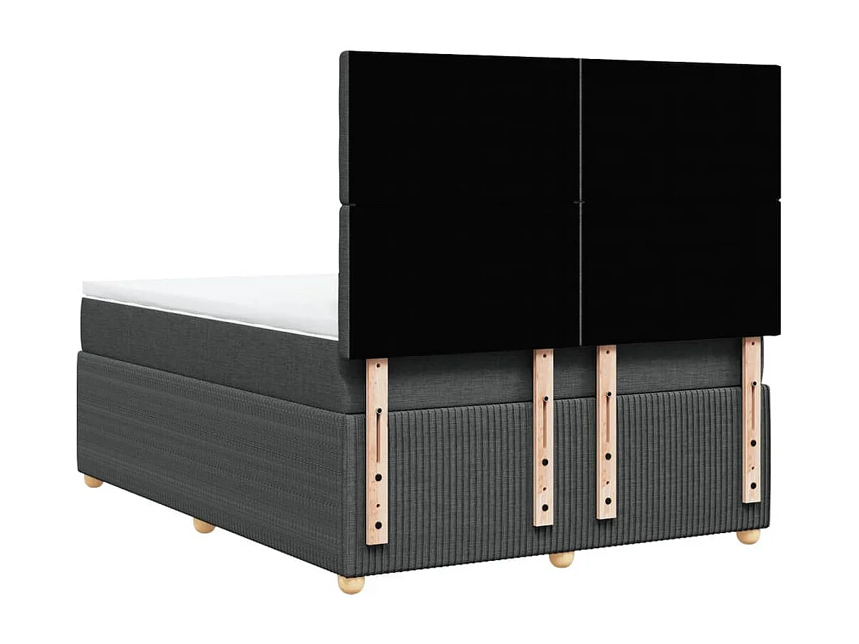 Sommier à lattes de lit avec matelas Gris foncé 140x190cm Tissu