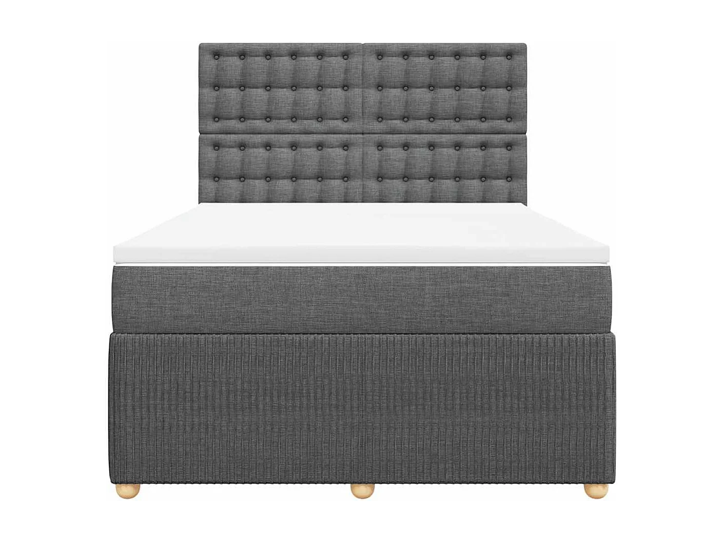 Boxspring met matras stof donkergrijs 140x190 cm